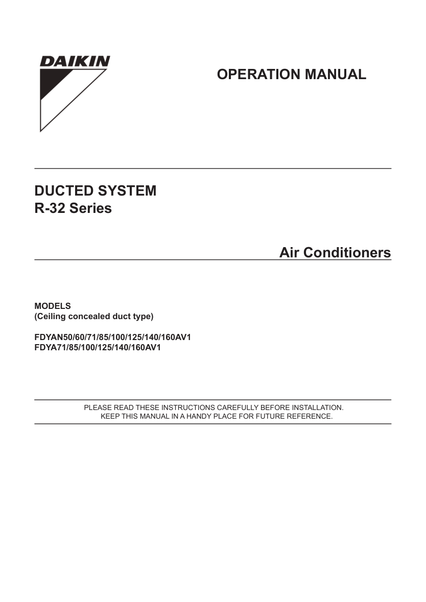 Example air conditioning operation manual